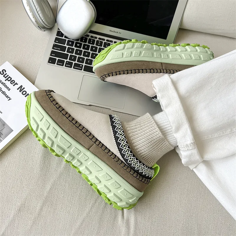 WEISHIBANGWEI Warm Slip Resistant Coverage Short Snow Boots Unisex-20