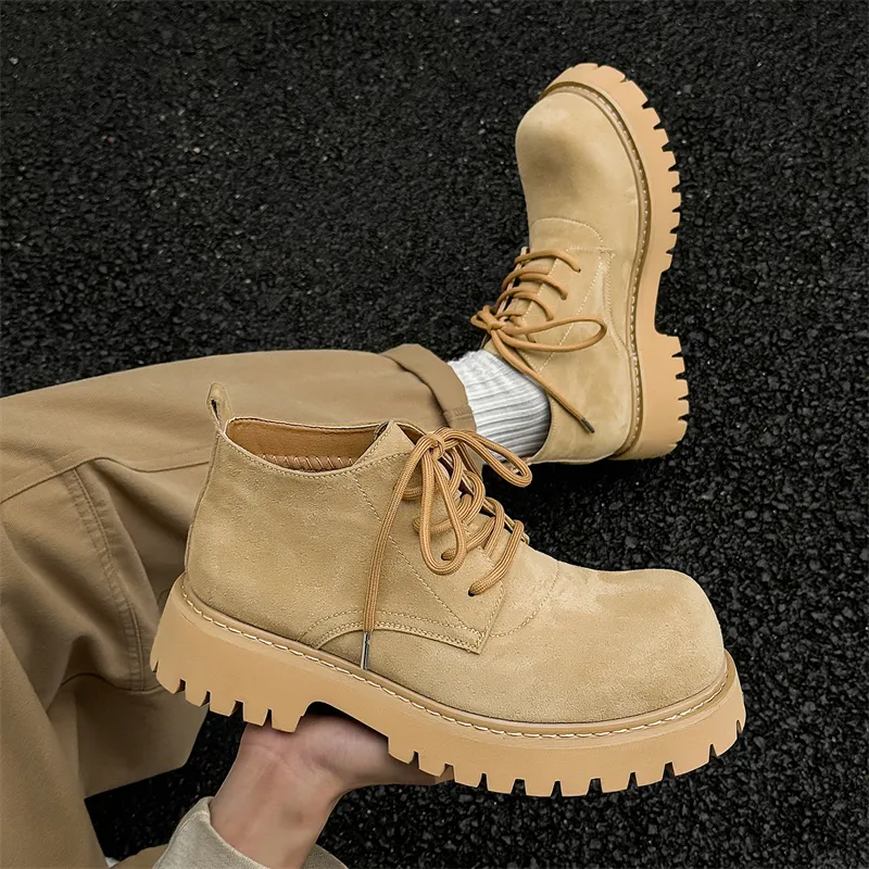 WEISHIBANGWEI Ankle Boots Unisex Yellow-1