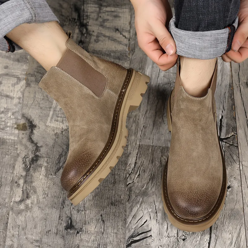 WEISHIBANGWEI Short Chelsea Boots Men's-2
