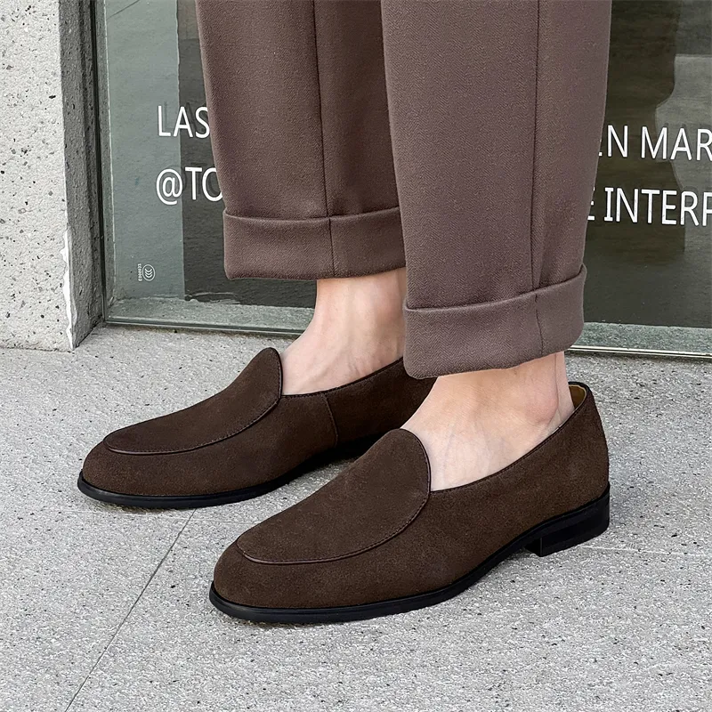 WEISHIBANGWEI Loafers Men's Brown-5