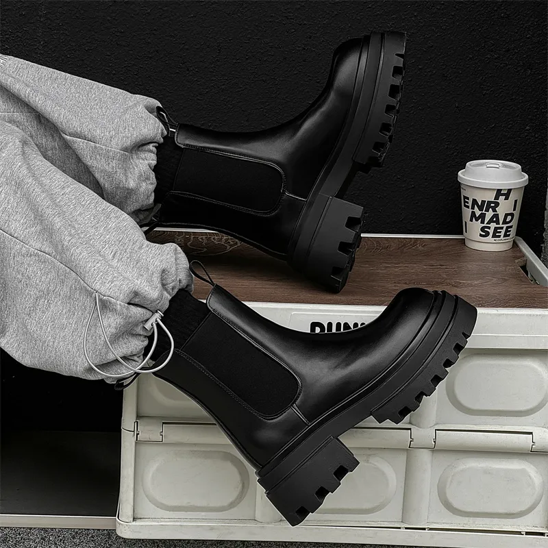 WEISHIBANGWEI Short Chelsea Boots Men's-2