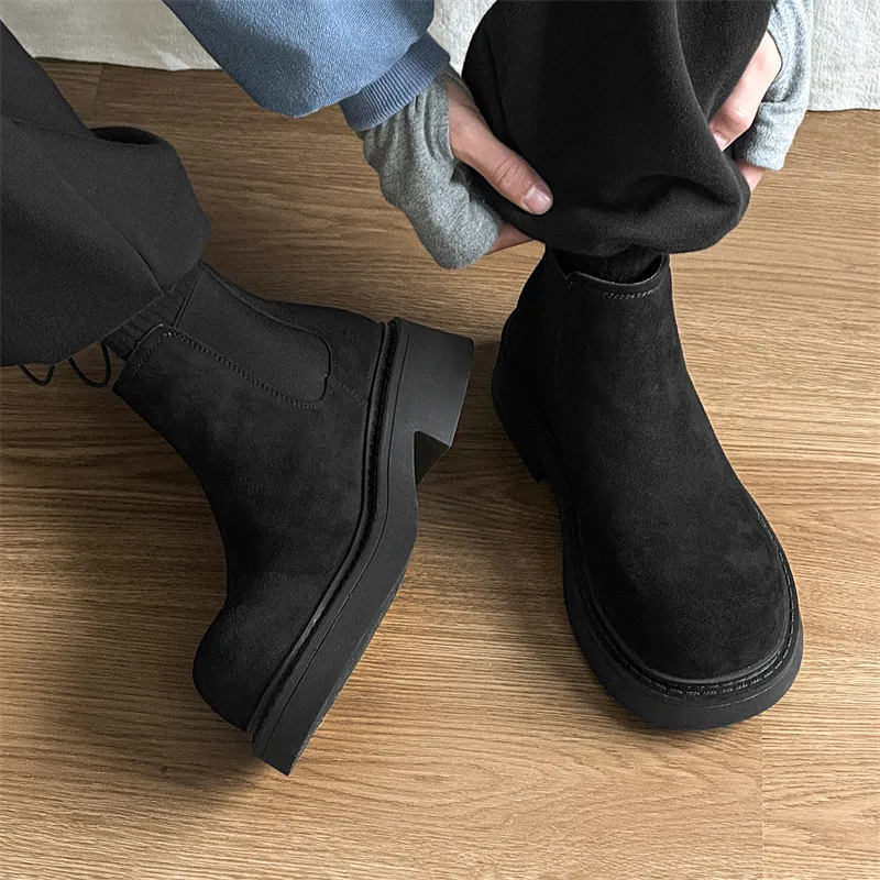 WEISHIBANGWEI Short Chelsea Boots Men's-4