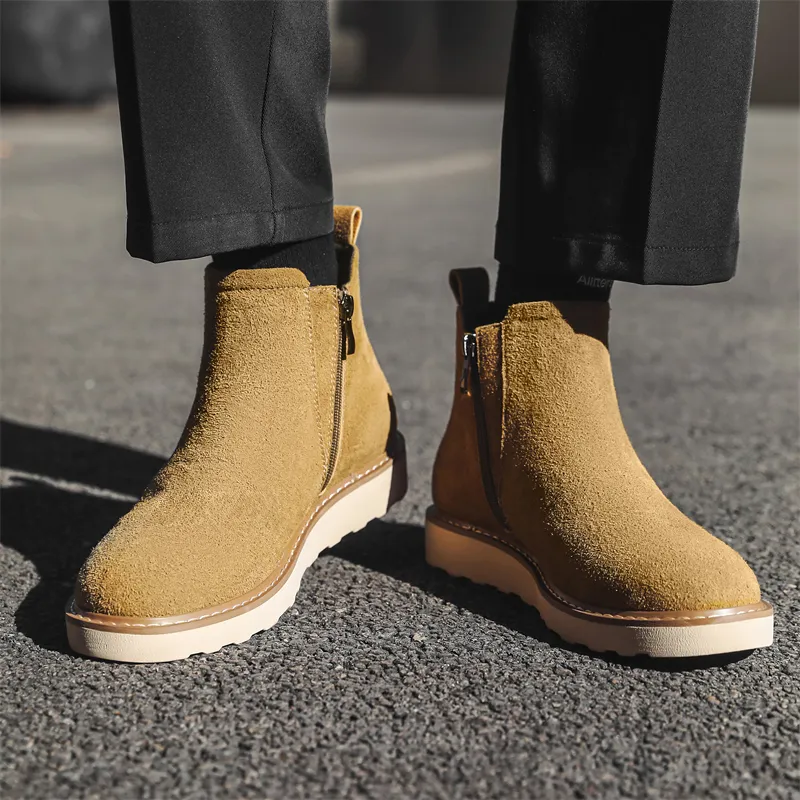 WEISHIBANGWEI Short Chelsea Boots Men's-11
