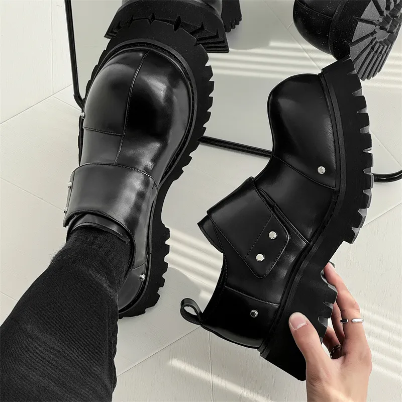 WEISHIBANGWEI Height Increasing Low Top Casual Shoes Unisex Black-1
