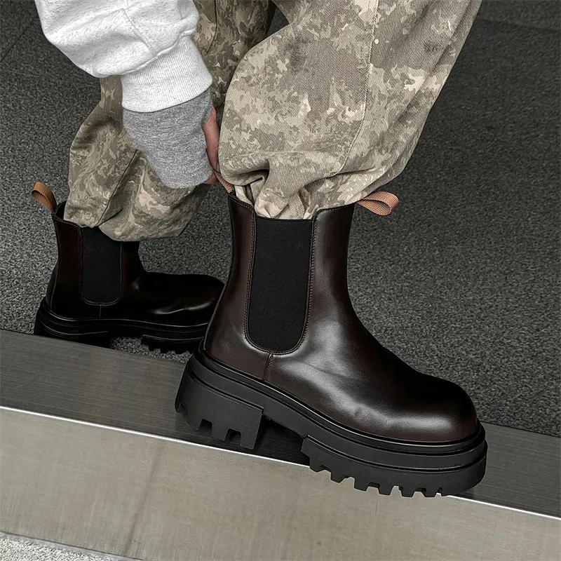 WEISHIBANGWEI Short Chelsea Boots Men's-11