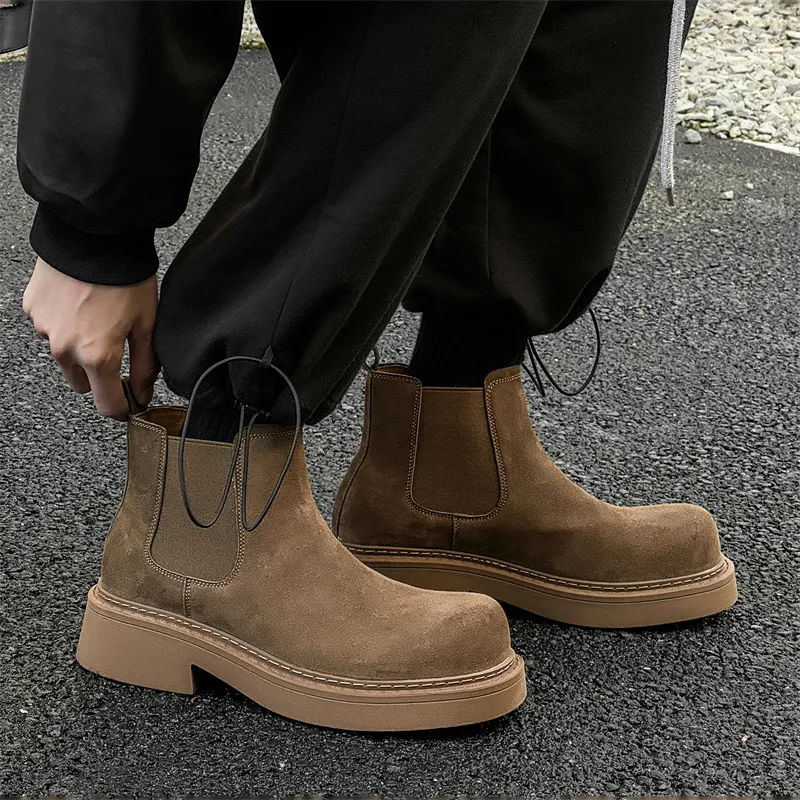 WEISHIBANGWEI Short Chelsea Boots Men's-17