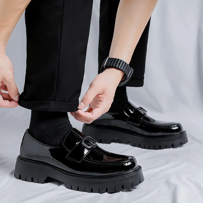 WEISHIBANGWEI Loafers Men's Black-5