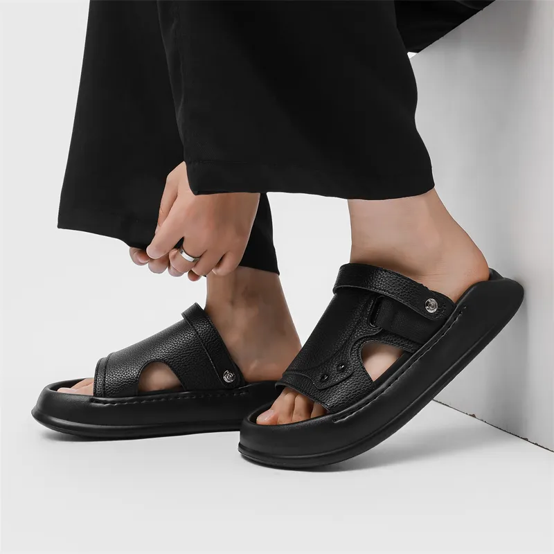 WEISHIBANGWEI Beach Sandals Men's Black-2