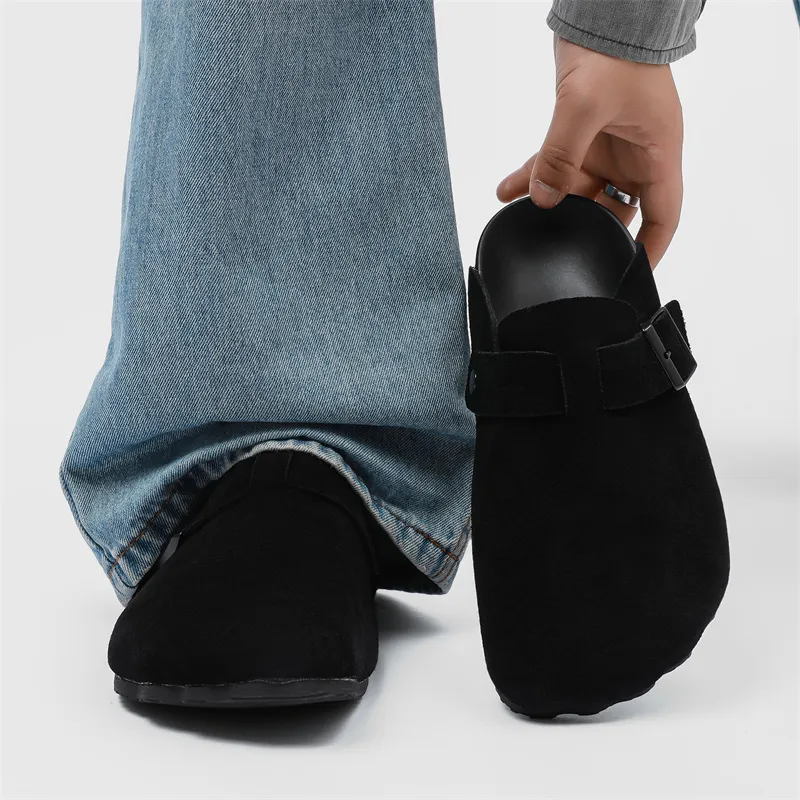 WEISHIBANGWEI Closed Toe Slippers Men's Black-1