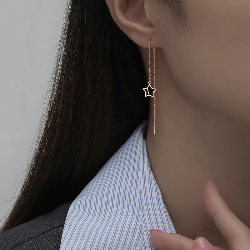 EMLEY S925 Silver Drop Earrings Women's Rose Gold-1