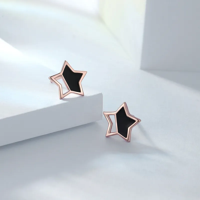 EMLEY 925 Sterling Silver Stud Earrings Women's Rose Gold-4
