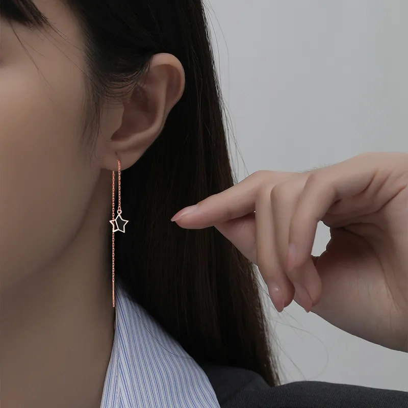 EMLEY S925 Silver Drop Earrings Women's Rose Gold-2