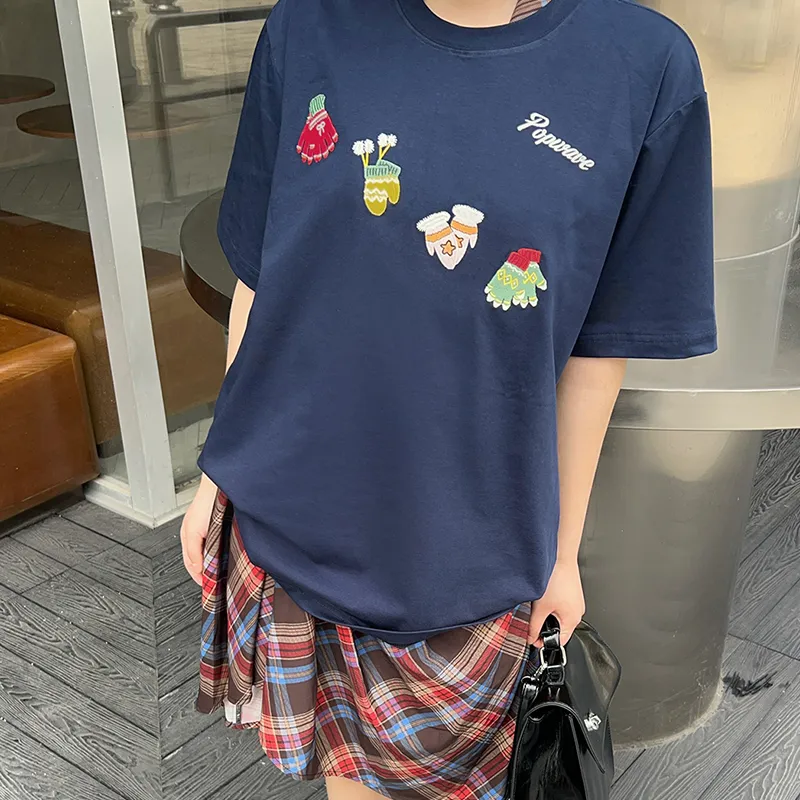 POPWAVE T Shirt Unisex Cute Glove Top-4
