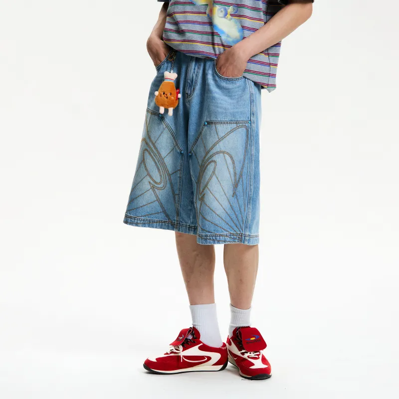 NewJnxs Denim Shorts Unisex Denim Blue-2