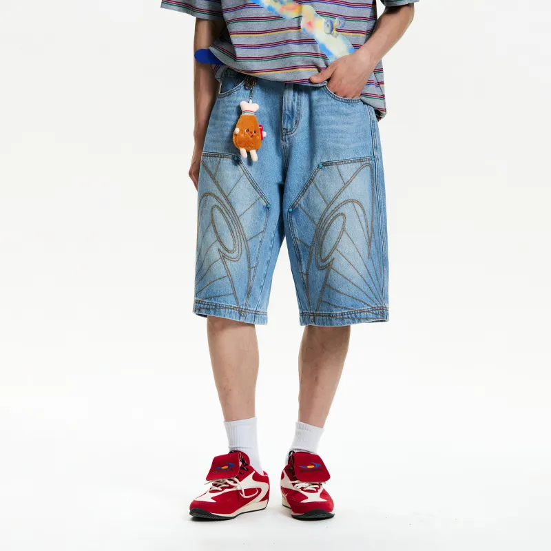 NewJnxs Denim Shorts Unisex Denim Blue-3