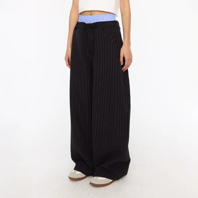 NewJnxs Casual Pants Unisex Black Stripes-3