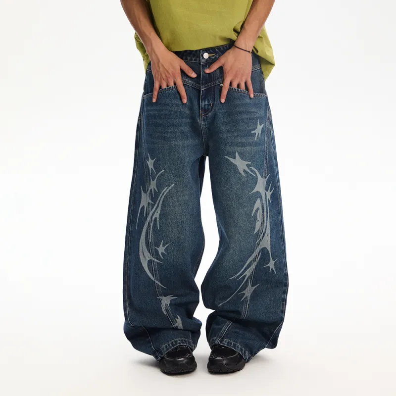 NewJnxs Silver Wing Series SS25 Jeans Unisex-7