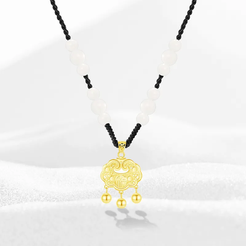 Thuban Ark White Jade Bodhi Necklaces Unisex-2