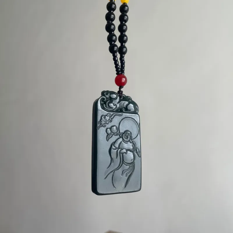 Shujie Hetian Jade Necklaces Green Jade Unisex-2