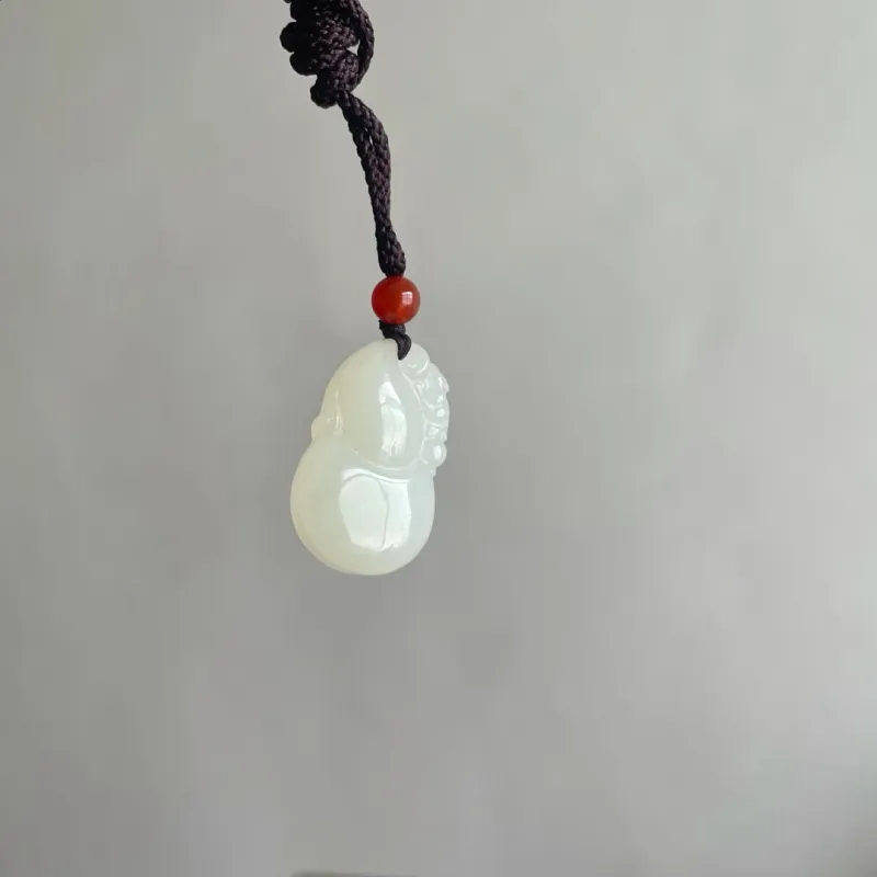 Shujie Hetian Jade Pale Greenish White Jade Unisex-2