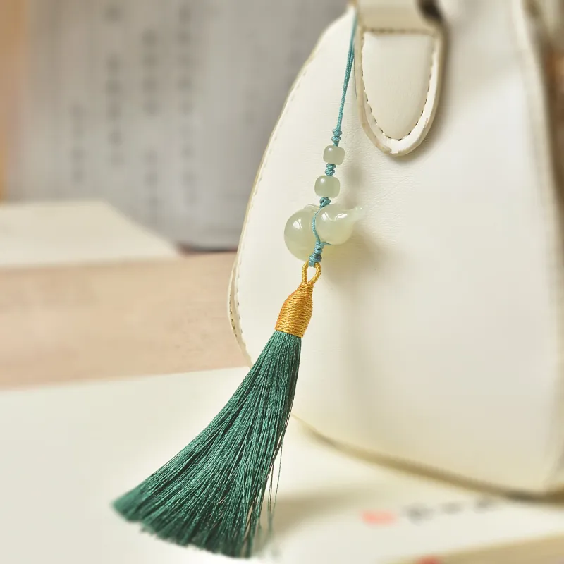 Shujie Hetian Jade Pendants Pale Greenish White Jade Unisex-5