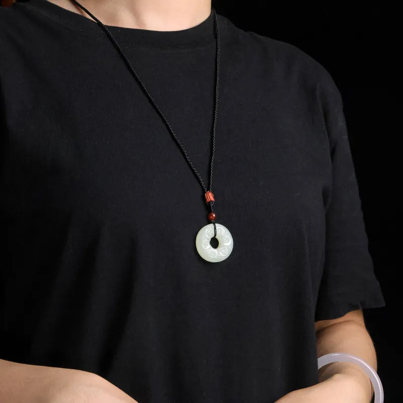 Shujie Hetian Jade Necklaces White Jade Unisex-6