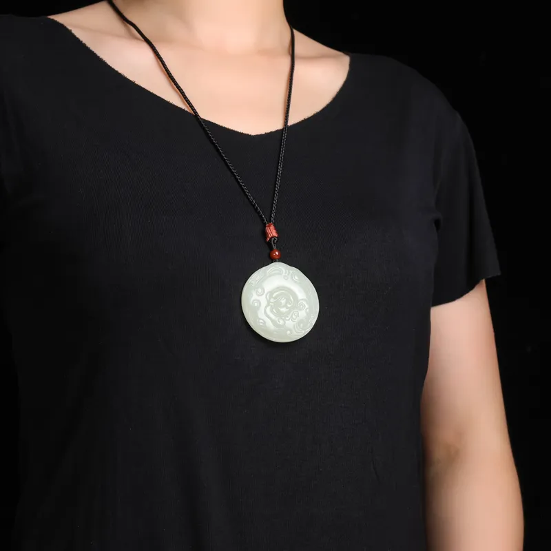 Shujie Hetian Jade Necklaces White Jade Women's-5