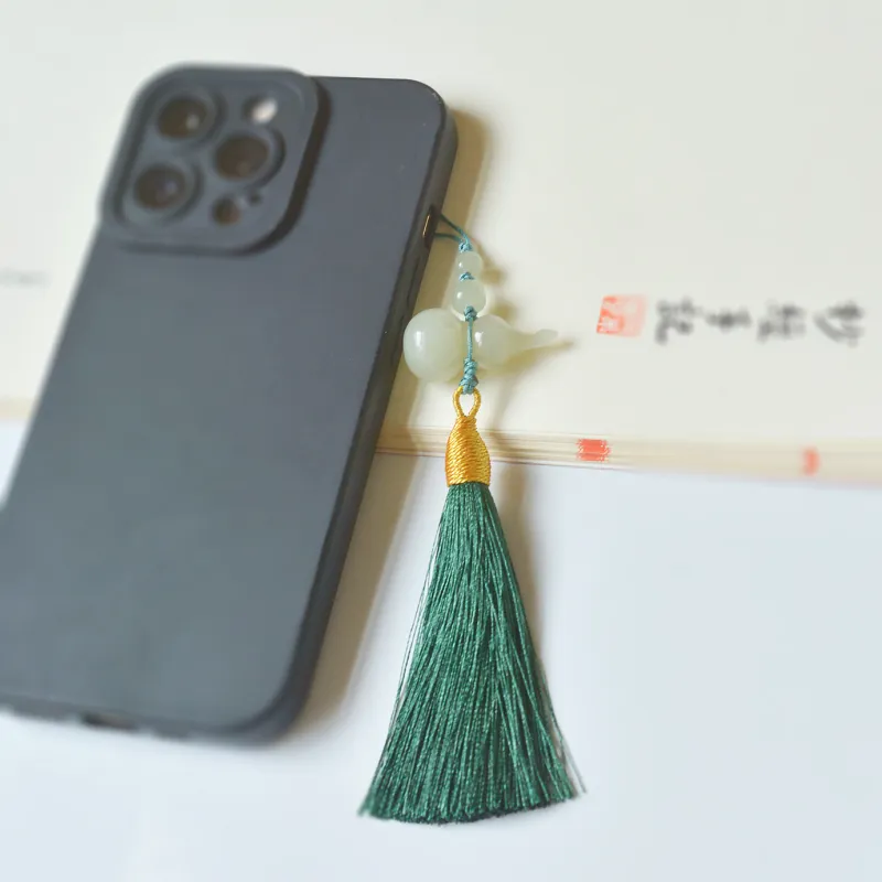 Shujie Hetian Jade Pendants Pale Greenish White Jade Unisex-6