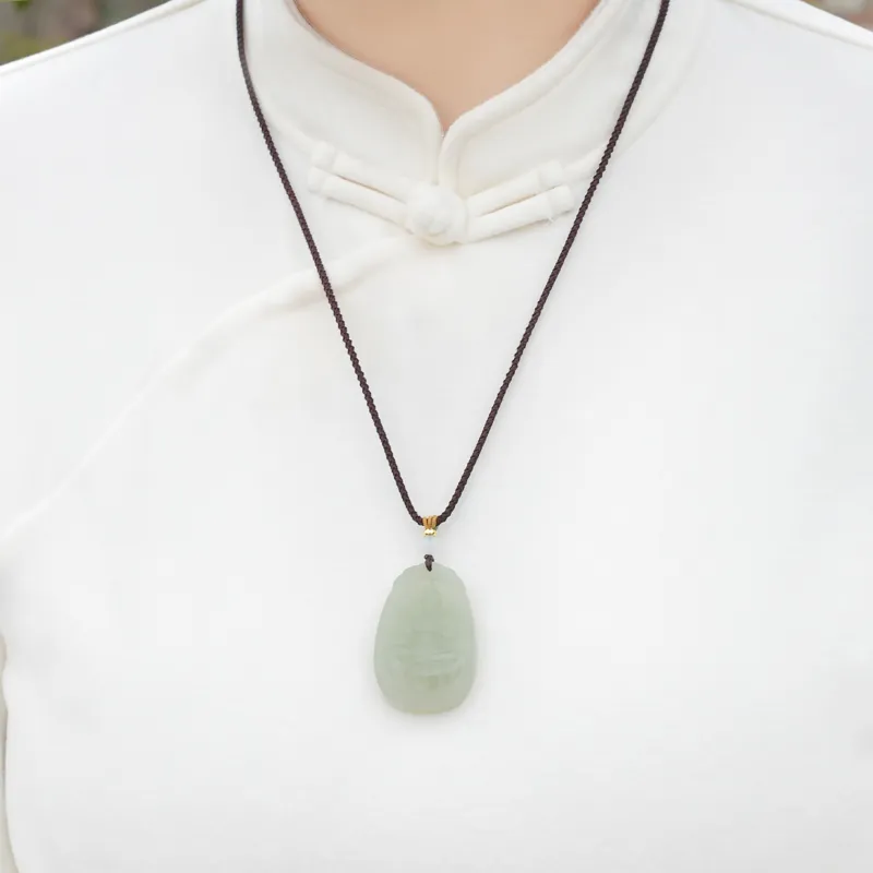 Shujie Hetian Jade Pale Greenish White Jade Unisex-7