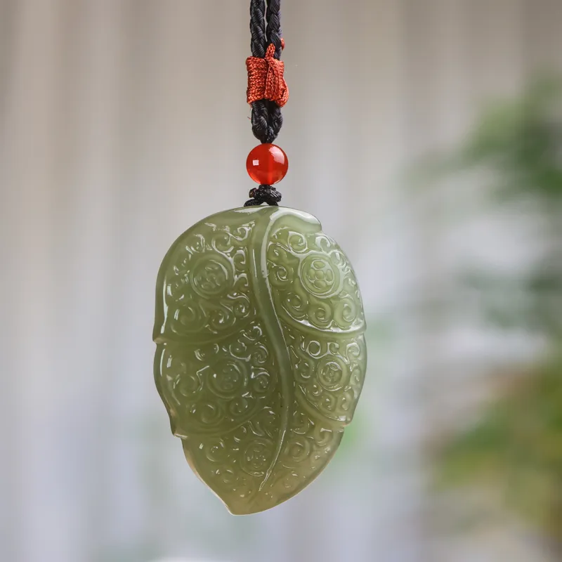 Shujie Hetian Jade Necklaces Pale Greenish White Jade Unisex-1