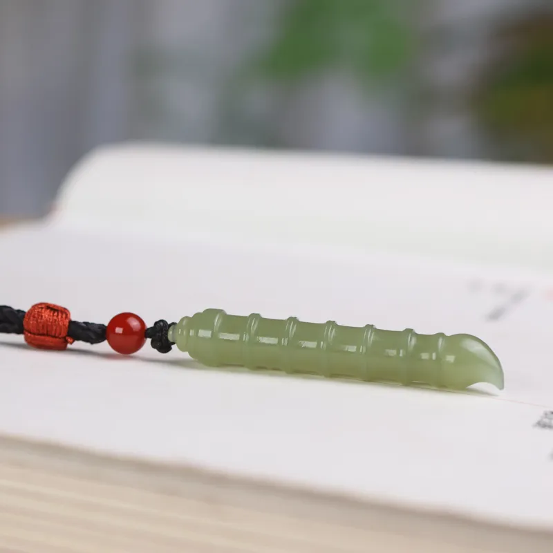 Shujie Hetian Jade Necklaces Pale Greenish White Jade Unisex-3