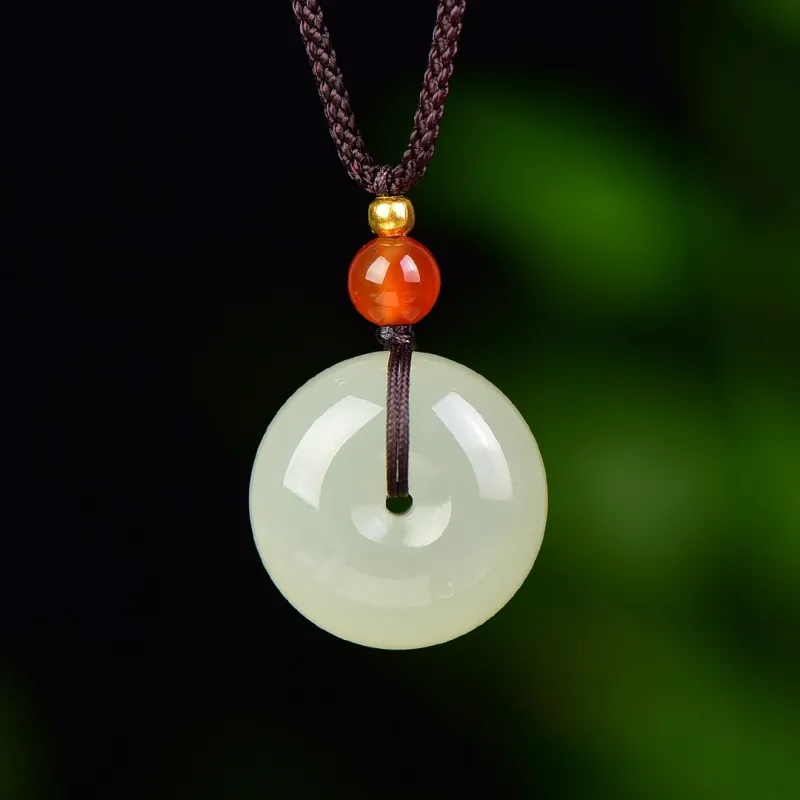 Shujie Hetian Jade Necklaces White Jade/Pale Greenish White Jade Unisex-1