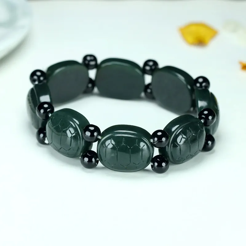 Shujie Hetian Jade Green Jade Men's-1