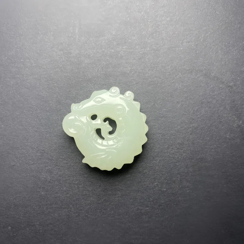 Shujie Hetian Jade Necklaces Pale Greenish White Jade Unisex-7