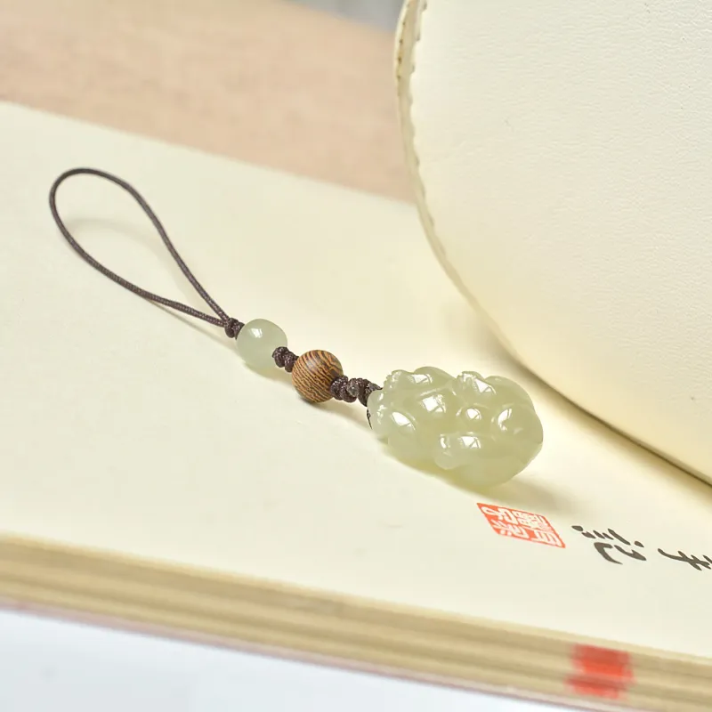 Shujie Pendants Pale Greenish White Jade Unisex-4