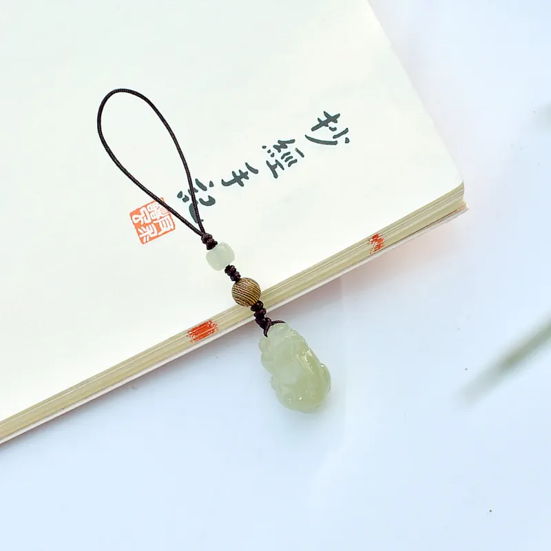 Shujie Pendants Pale Greenish White Jade Unisex-2