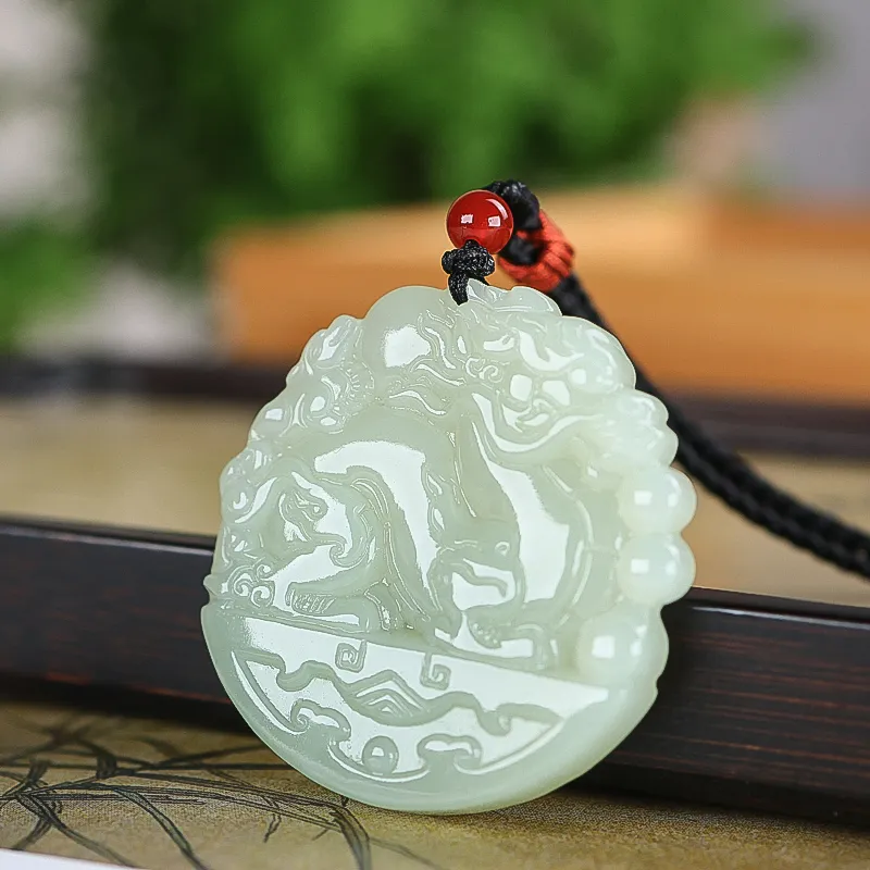 Shujie Hetian Jade White Jade/Pale Greenish White Jade Unisex-4