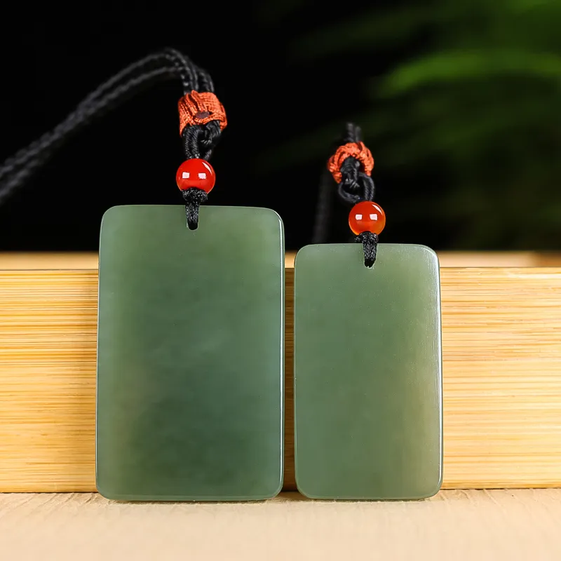 Shujie Hetian Jade Necklaces Pale Greenish White Jade Unisex-1