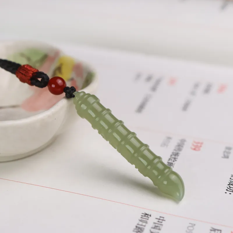 Shujie Hetian Jade Necklaces Pale Greenish White Jade Unisex-4