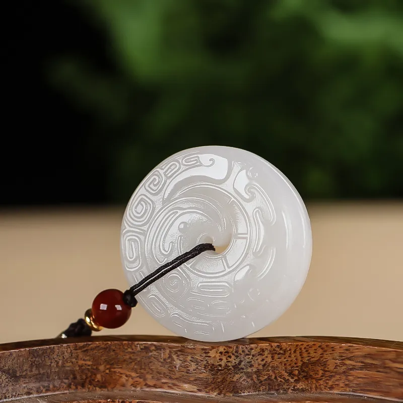 Shujie Hetian Jade Necklaces White Jade Unisex-4