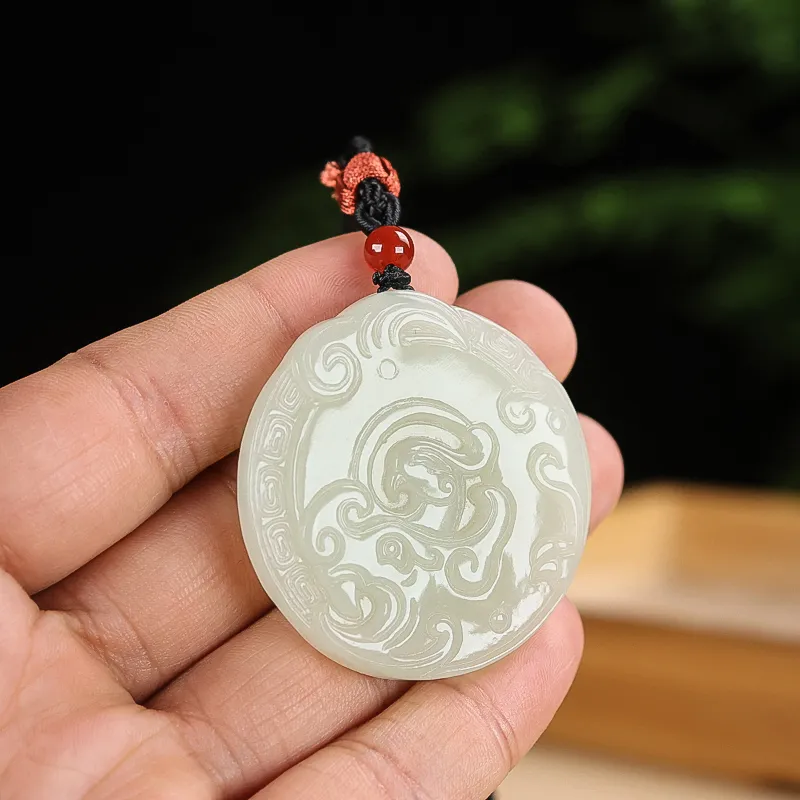 Shujie Hetian Jade Necklaces White Jade Women's-4