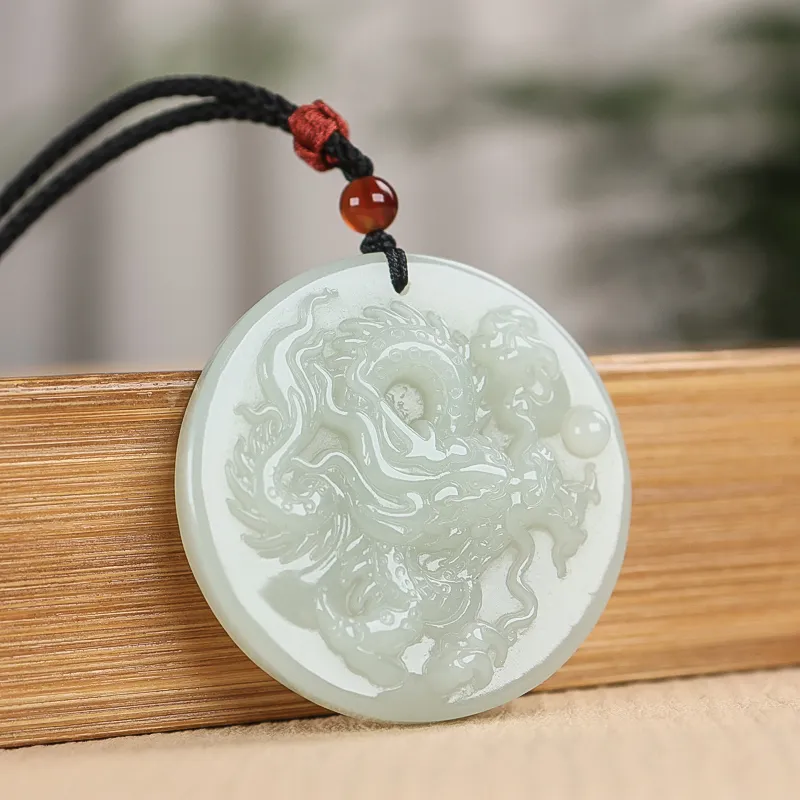 Shujie Hetian Jade Necklaces White Jade Unisex-3