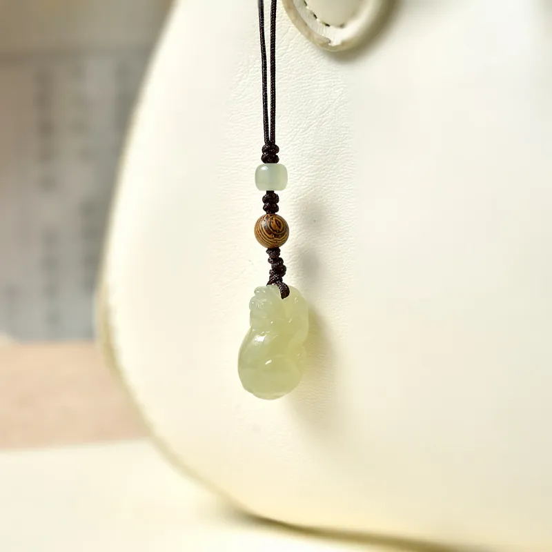 Shujie Pendants Pale Greenish White Jade Unisex-5