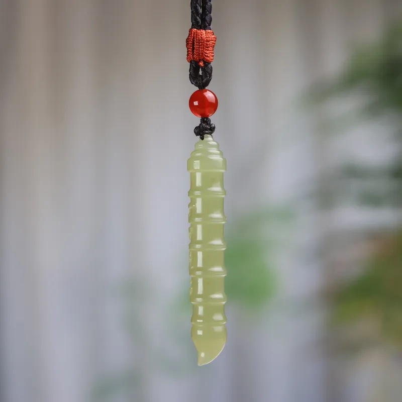 Shujie Hetian Jade Necklaces Pale Greenish White Jade Unisex-1