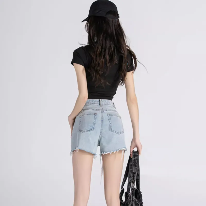 Shuhao Bai Denim Shorts Women's Black-23
