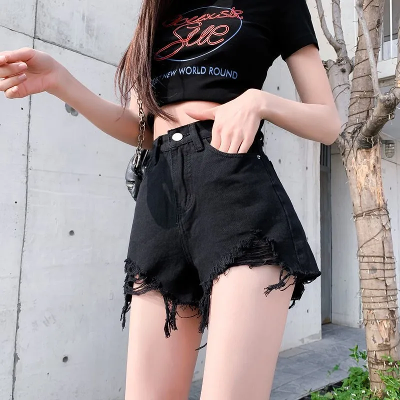 Shuhao Bai Denim Shorts Women's Black-19