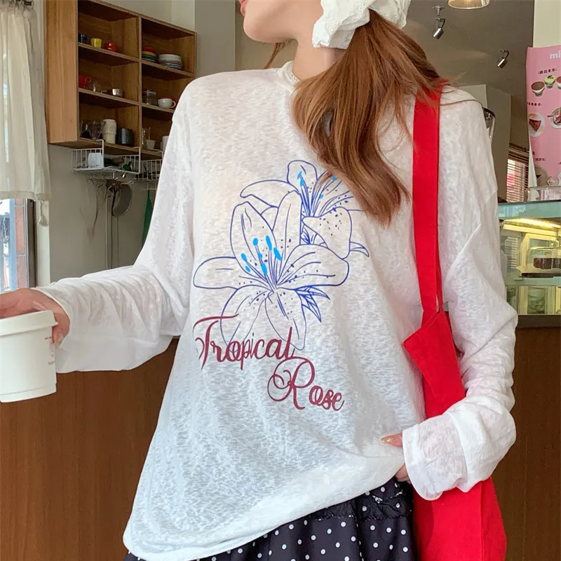 Shuhao Bai Drop Shoulder Sleeve T Shirt Women's White-4
