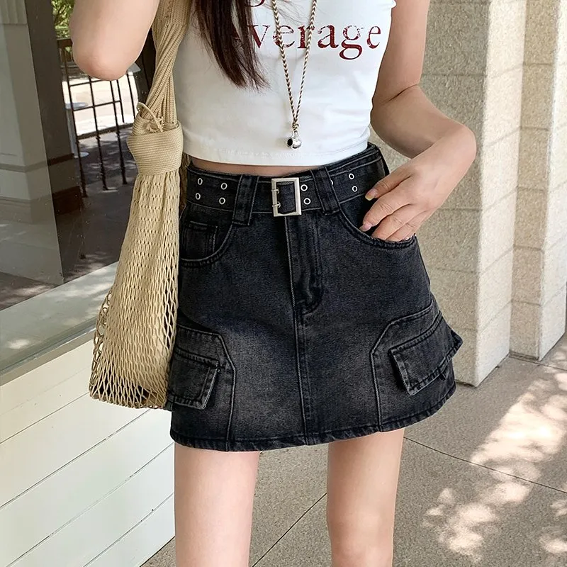 Shuhao Bai Denim Short Skirts Women's-3