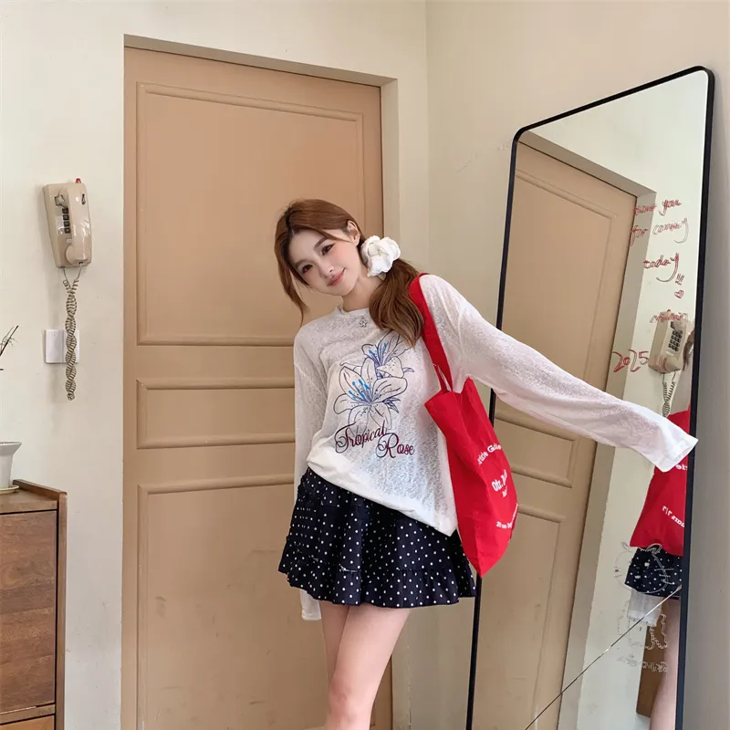 Shuhao Bai Drop Shoulder Sleeve T Shirt Women's White-6
