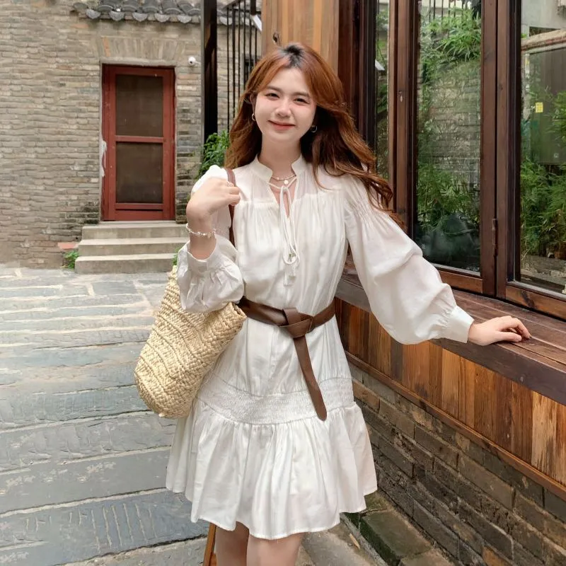 Shuhao Bai Long Sleeved Dress Women's White-3